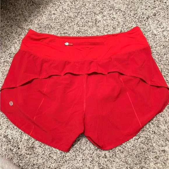 Lululemon Speed Up Mid Rise Women's Red Shorts - Picture 2 of 4